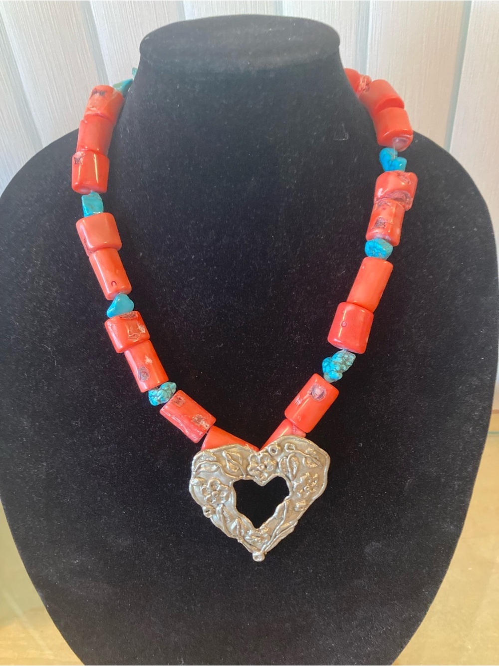 Coral & Turquoise Necklace-One Of A Kind